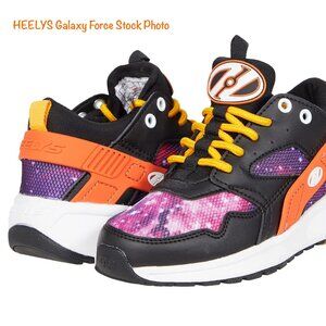 HEELYS Force 100975 Black Orange Galaxy Stars Low Top Skate Sneaker Shoes Sz 7